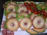 Mix von belegten Bagels Mix von belegten Bagels
