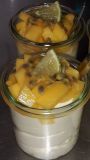 Cheesecake-Creme mit Mango-Passionsfrucht