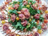 Hühnchensalat mit Spinat u. Pancetta